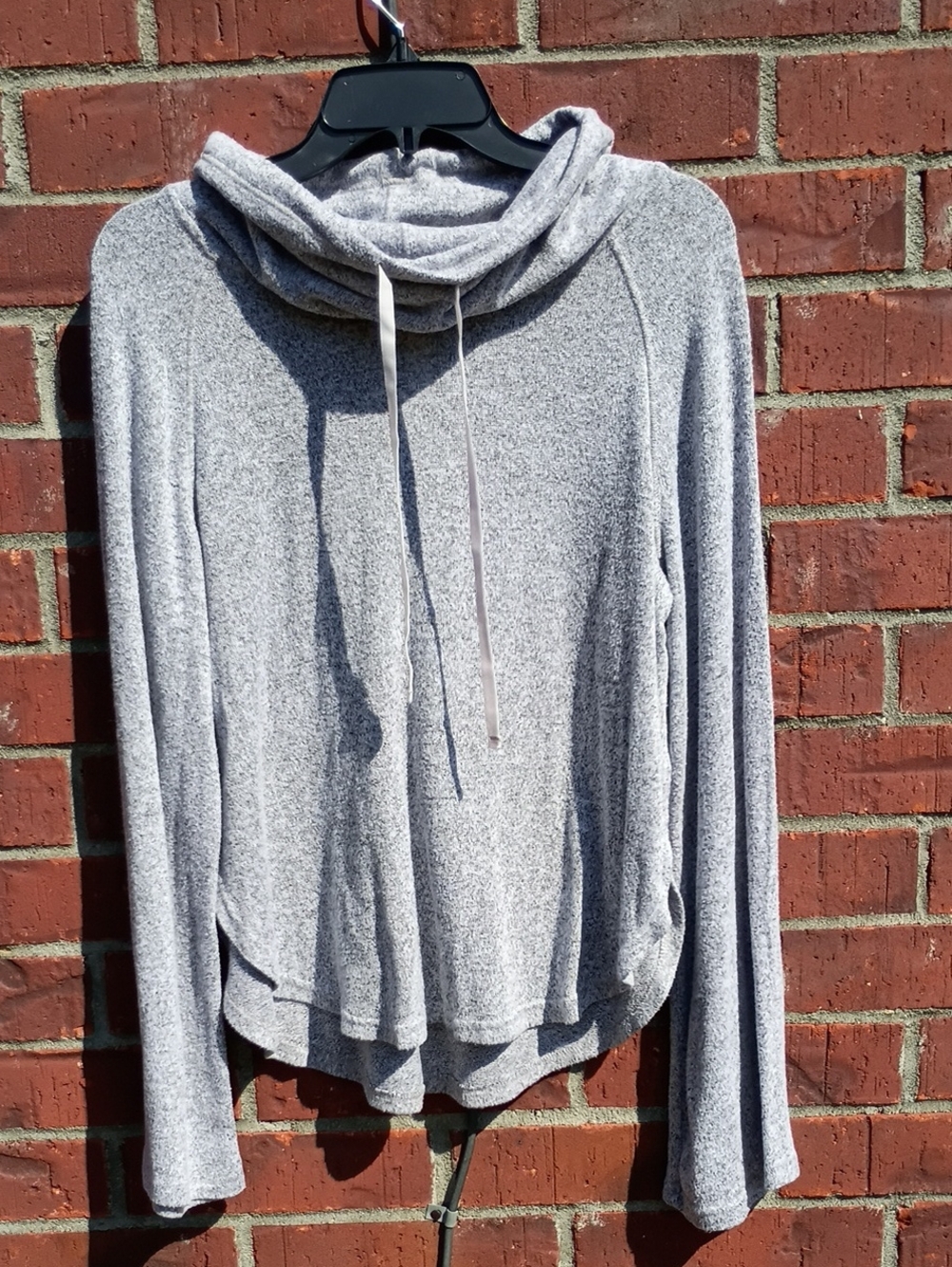 Gilligan & O'Malley Heather Gray Cowl Neck Pullover Sweater